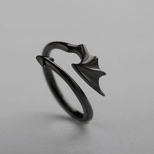 Devil Dragon Wing Finger Ring Metal Punk Rock Goth
